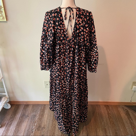WhoWhatWear High Low Leopard Print Long Sleeve Dress - Picture 5 of 8